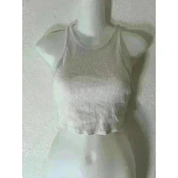 Zara Rib Halter Crop Top White Size Medium - Picture 3 of 5